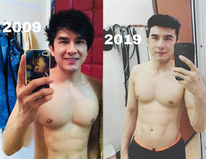Hai bức hình cách nhau 10 năm nhưng thật khó để nhận ra sự thay đổi body của ca sĩ Đan Trường