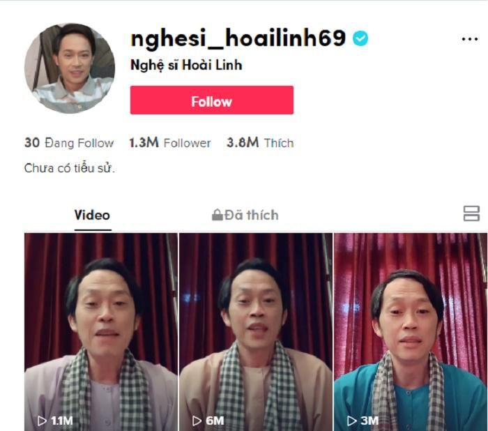 Những clip đăng tải trên Titok của nghệ sĩ Hoài Linh có lượt tương tác rất cao