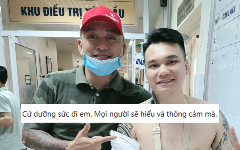 Tuấn Hưng đón Khắc Việt xuất viện