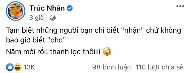 Trúc Nhân thông báo nghỉ chơi một người bạn được cho là Ali trước đó