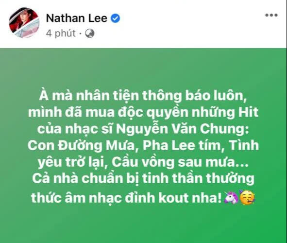 Nguyên văn chia sẻ việc sở hữu những tác phẩm "hot hit" của Cao Thái Sơn được sáng tác bởi Nguyễn Văn Chung