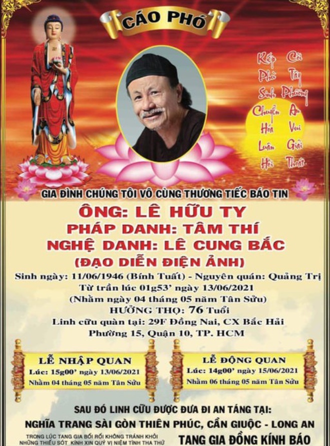 Đạo diễn Lê Cung Bắc qua đời, hưởng dương 76 tuổi