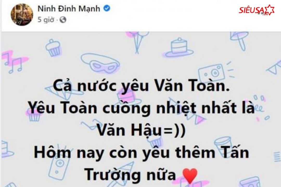Ca sĩ Đinh Mạnh Ninh dí dỏm chia sẻ