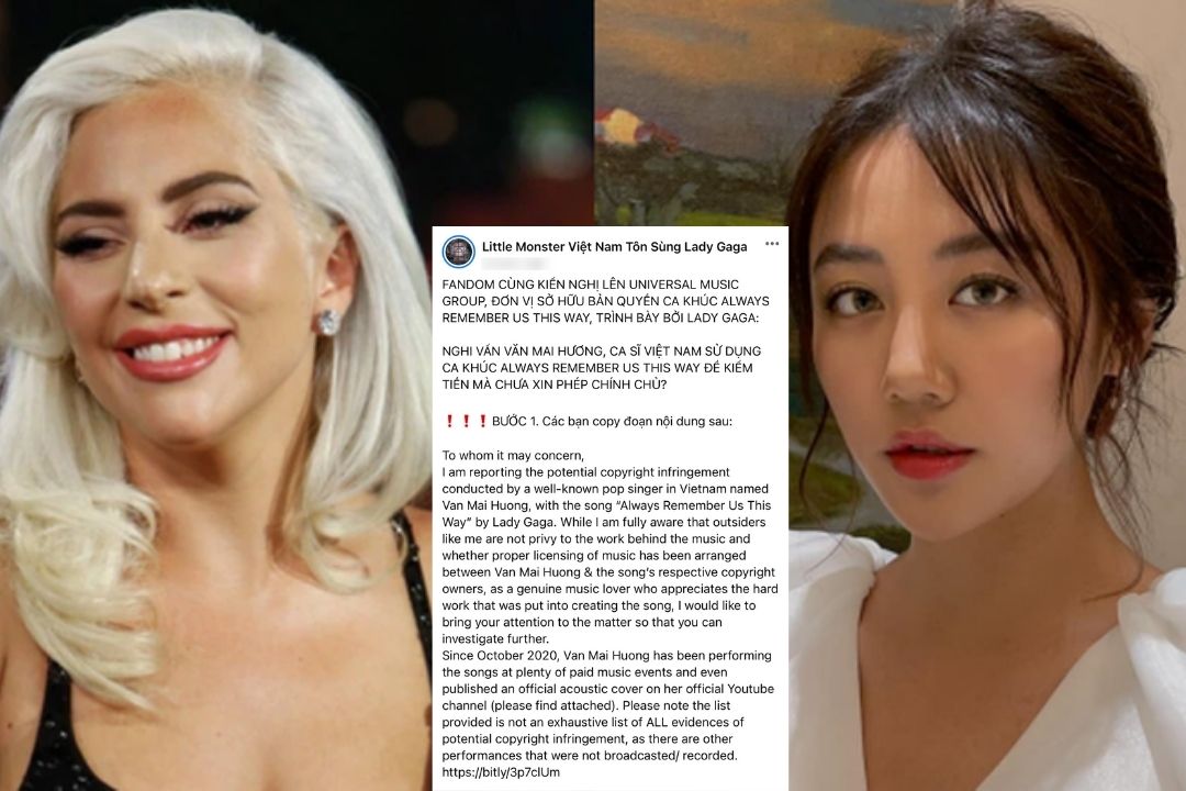 Cộng đồng fan của Lady GaGa tại Việt Nam liên tục tố cáo Văn Mai Hương không xin phép chủ sở hữu Always Remember Us This Way