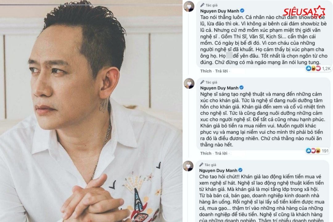 Duy Mạnh thẳng thắn bày tỏ quan điểm về giới showbiz