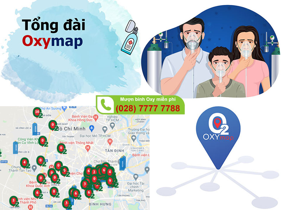 Mượn bình oxy miễn phí khẩn cấp tại OxyMap